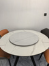 賽森家用現(xiàn)代巖板輕奢餐桌圓桌轉盤旋轉圓盤圓臺面桌面鋼化玻璃轉臺 雪山白直徑80厘米【啞光巖板】 曬單實拍圖