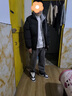 啄木鳥青少年假兩件羽棉絨服男士棉衣休閑套裝冬季學生保暖衣服男裝棉襖 黑色棉衣+毛衣+加絨牛仔褲 XL 【115-130斤】 曬單實拍圖