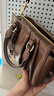 CHARLES&KEITH25冬新品褶皺包掛手提小方包波士頓包CK2-30671820 Chocolate巧克力色 S 曬單實(shí)拍圖