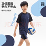 李寧（LI-NING）兒童泳衣男童中大童游泳衣分體泳褲LSYT383 黑藍分體 160 曬單實(shí)拍圖