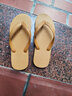 卡普旗泰國人字拖男星馬老式鯊魚(yú)牌夏天沙灘休閑防滑桂馬女輕便情侶拖鞋 姜黃色 波浪紋星馬 11號(適合43/44碼腳) 曬單實(shí)拍圖