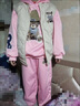 藍貝妮童裝女童加絨套裝秋冬款洋氣兒童衣服冬季運動(dòng)加厚衛衣小女孩冬裝 粉色三件套 120 碼建議身高110CM 曬單實(shí)拍圖