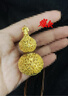 水貝黃金足金鏤空花絲福字葫蘆吊墜生日禮物送女友送老婆 鏤空葫蘆  金重約4.1g+多退少補 曬單實拍圖