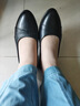 渝鼎福工作鞋新款女士職業(yè)小皮鞋舒適中跟單鞋媽媽鞋上班面試柔軟黑鞋 38碼 曬單實(shí)拍圖
