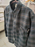 名面復古加厚格子襯衫男寬松休閑工裝長(cháng)袖襯衣男士春秋季百搭上衣外套 灰色 L （120-140斤） 曬單實(shí)拍圖