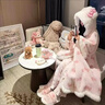 芭麥圖HelloKitty凱蒂貓睡衣 珊瑚絨睡袍斗篷睡衣女秋冬季加絨加厚可愛(ài) 凱蒂貓斗篷睡袍+褲 M 女160推薦體重80-100斤 曬單實(shí)拍圖