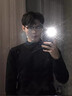羅蒙（ROMON）加絨厚款保暖半高領(lǐng)毛衣冬季男士長袖針織衫上衣男黑色2XL 曬單實(shí)拍圖