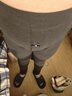 啄木鳥(niǎo)冬季男士保暖褲秋褲男加絨加厚打底駝絨保暖彈力打底褲加大碼棉褲 【深灰】駝絨加厚 6XL 建議200-220斤 曬單實(shí)拍圖