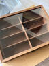 汐一8位黑胡桃木紋眼鏡收納收藏展示盒家用多格墨鏡太陽(yáng)鏡收納盒 胡桃木紋+棕色內飾 35*26*7.5cm 曬單實(shí)拍圖