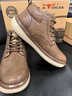 公牛世家馬丁靴男秋冬新款復古男士工裝鞋加絨保暖棉鞋中幫系帶休閑皮鞋男 曬單實(shí)拍圖