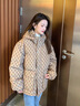 真維斯（Jeanswest）王一博代言滿印羽絨服男冬季新款羽絨內(nèi)膽保暖派克服外套 黑色 XL 曬單實拍圖