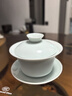 左茗右器 青瓷蓋碗茶杯 景德鎮陶瓷三才杯 泡茶碗 功夫茶具家用泡茶器 富貴粉青蓋碗-150ml 曬單實(shí)拍圖