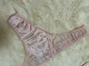 韻扉高端桑蠶絲丁字褲女新款性感低腰蕾絲T褲女士真絲無(wú)痕絲綢內t內褲 糖果粉 1條 M 曬單實(shí)拍圖