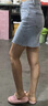 辛皇緊身彈力包臀牛仔半身裙女夏季新款高腰顯瘦百搭辣妹a字短裙ins潮 淺藍#毛邊腳 【彈力包臀】 XS（80-90） 曬單實拍圖