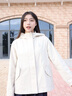 ELLE ACTIVE簡(jiǎn)約休閑運動(dòng)風(fēng)衣外套女士秋季輕薄透氣寬松梭織連帽外套上衣 杏色 M 曬單實(shí)拍圖