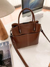 CALWAN KEODH水桶包包女包斜挎包牛皮高級感單肩通勤手提包生日新年禮物送女友 【咖啡色】輕奢時(shí)尚百搭實(shí)用走心女生閨蜜 曬單實(shí)拍圖