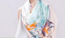 寶石蝶真絲絲巾女桑蠶絲長(zhǎng)巾時(shí)尚休閑圍巾披肩生日禮物女禮盒/清晨百合 1號(hào)色 曬單實(shí)拍圖