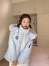 棉致大毛領(lǐng)工裝派克服棉服女秋冬季新款小個(gè)子寬松棉衣羽棉襖絨服外套 JJYH806奶藍色【高品質(zhì)】 M 105-120斤 曬單實(shí)拍圖
