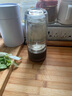 格亞（GEYA）茶水分離杯機(jī)械溫顯雙層玻璃杯男士商務(wù)玻璃水杯玻璃茶杯辦公杯子 典雅咖【鵝蛋款】350ml 曬單實拍圖
