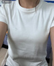 優(yōu)衣庫合作款女裝大師T圓領(lǐng)T恤短袖正肩素色白T474404 00 白色 M /160/84A 曬單實(shí)拍圖