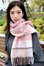 恒源祥圍巾女高檔格子2025年秋冬季加厚保暖氣質(zhì)時(shí)尚圍脖可愛(ài)披肩送女友 楊妃色[100%綿羊毛 禮盒裝] 180cm*30cm(含流蘇) 曬單實(shí)拍圖