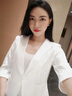 晨芙休閑小西裝外套女春夏時(shí)尚氣質(zhì)短款七分袖薄款小個(gè)子西服修身上衣 白色 XL 建議110-120斤 曬單實(shí)拍圖