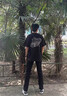 瀟圖達人街頭風(fēng)牛仔褲男秋季cleanfit痞帥潮流微喇褲高街vibe炸街彎刀褲 黑色 XL 曬單實(shí)拍圖