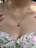 BOGLIA紅色寶石項(xiàng)鏈女款18k金石榴石吊墜奢侈七夕情人節(jié)禮物送女友老婆 18金k石榴石項(xiàng)鏈 曬單實(shí)拍圖