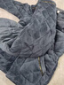 莫代爾睡衣男士冬季加絨加厚三層夾棉襖中年法蘭絨家居服珊瑚絨保暖套裝 N9920鷹青 加厚升級面料剪花 2XL (140-165斤) 曬單實(shí)拍圖