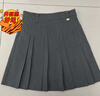 闊色（kuose）卡其色百褶裙西裝裙a字半身裙夏新款女學(xué)院風(fēng)半裙短裙子 灰色 L 曬單實(shí)拍圖