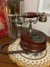 安斯艾尔欧式复古老式转盘电话机美式仿古家用座机时尚创意固话无线插卡 实木-按键来显双铃-固话线 晒单实拍图