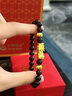 中國黃金（CHINA GOLD）黃金手鏈女足金石榴石貔貅手串轉運珠首飾婦女節生日禮物送女友 7mm石榴石【1貔貅+2金珠】約1.7g 曬單實(shí)拍圖