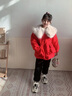 G.duck女童冬季新款加絨仿皮草外套女寶寶保暖外套網(wǎng)紅洋氣帶毛領(lǐng)派克服 紅色【加絨加厚】 120【身高(110-120)cm】 曬單實(shí)拍圖
