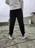 花花公子（PLAYBOY）新款春秋冬季羊羔絨休閑褲男棉質(zhì)寬松運動(dòng)休閑束腳褲加大碼長(cháng)褲子 黑色束腳(花花羊羔絨款) XXL（建議140-150） 曬單實(shí)拍圖