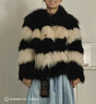 傲列2024年輕新款海寧黑白撞色皮毛一體進(jìn)口狐貍毛皮草外套女時(shí)尚短款 黑白撞色 S 曬單實(shí)拍圖