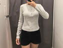 優(yōu)衣庫女裝羅紋亨利領(lǐng)T恤/長(cháng)袖修身短款內搭打底25新款479591 01 乳白色 M /160/84A 曬單實(shí)拍圖