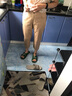比華利保羅春夏季新款女士休閑褲中腰顯瘦女裝七分褲 淺卡其 27 曬單實(shí)拍圖