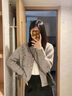 DXOT韓系高級感灰色小香風(fēng)毛衣外套女夏季設計感小眾森系軟糯開(kāi)衫上衣 灰色 M 曬單實(shí)拍圖