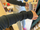 森馬（Semir）長(cháng)袖T恤女拼色插肩袖小狗套頭衫鹽系潮冬季抓毛衣服101724101010 曬單實(shí)拍圖