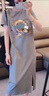 懇虎哺乳連衣裙夏季外出辣媽款時(shí)尚卡通t恤裙子喂奶期衣服孕婦裝夏裝 灰色拿掃帚女孩(哺乳款) XXXL 曬單實(shí)拍圖