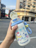 壹滴滴美樂(lè )蒂保溫杯女帶蓋可喝水杯學(xué)生雙飲水壺高顏值兒童可愛(ài)吸管杯子 玉桂狗-490ml+公仔 曬單實(shí)拍圖