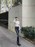 燦圖高腰修身小腳牛仔褲女裝春秋季新款潮流小個(gè)子緊身顯瘦鉛筆褲子女 藍(lán)色 M 曬單實(shí)拍圖