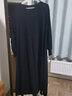 MUJI女式 粘纖混 寬松版 連衣裙 女裝裙子春秋 FD1JVC4S  黑色 L （165/88A） 曬單實(shí)拍圖