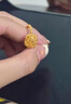 QMXD金色戒指女士方糖素圈戒指女款仿沙金久不掉色520生日禮物送女友 方糖戒指 曬單實拍圖
