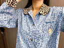 野獸派家居（tbh）三麗鷗Hello Kitty天絲棉家居服套裝可外穿睡衣 長(cháng)款 牛仔豹紋 M 曬單實(shí)拍圖
