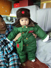 迪士尼（Disney）軍大衣兒童套裝加絨軍綠色嬰兒棉衣加厚寶寶棉服東北小孩冬季衣服 軍大衣_連體款送帽子包包 73 cm 建議15-18斤 曬單實(shí)拍圖