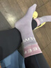 賈恩斯（JAENS）秋冬瑜伽襪子時(shí)尚防滑跳操中筒女襪室內普拉提運動(dòng)健身舞蹈地板襪 紫色 曬單實(shí)拍圖