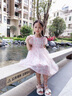 mlgt法國風(fēng)潮童裝 女童連衣裙夏裝2025新款女孩網(wǎng)紗碎花裙兒童公主裙 粉色 160 cm 曬單實(shí)拍圖