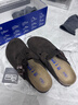 BIRKENSTOCK勃肯德國進(jìn)口男女款牛皮絨面革軟底Boston包頭拖鞋 深棕窄版660463 38 曬單實(shí)拍圖