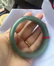 黛天使翡翠手鐲 冰糯種油青綠玉手鐲女款玉鐲子處理平安鐲送媽媽送女友 內徑54-55mm（適合90-100斤） 曬單實(shí)拍圖